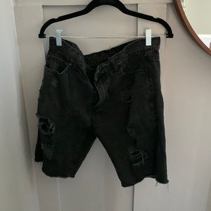 Men’s black jean shorts